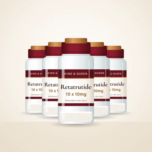 Retatrutide 10-Vial Kit research vial, King & Queen label