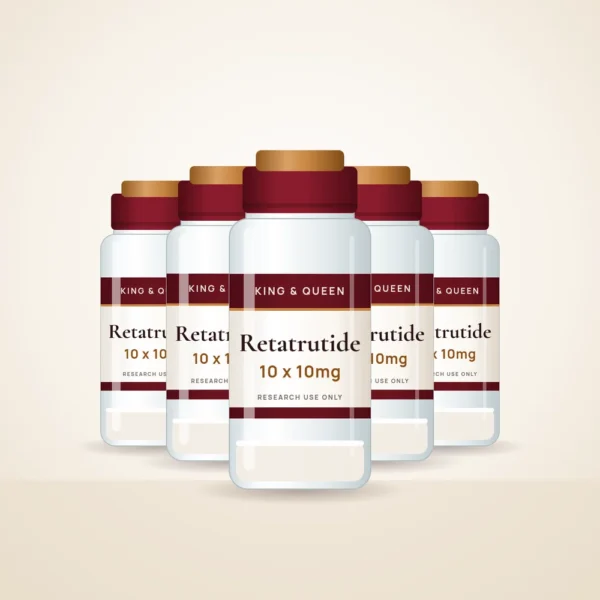 Retatrutide 10-Vial Kit research vial, King & Queen label Retatrutide 10-Vial Kit research vial, King & Queen label