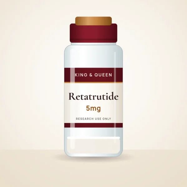 Retatrutide research vial, King & Queen label Retatrutide research vial, King & Queen label