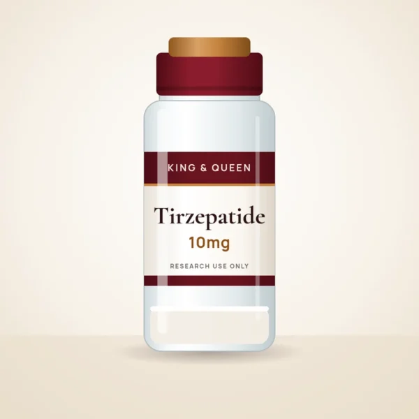 Tirzepatide research vial, King & Queen label Tirzepatide research vial, King & Queen label